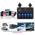 thumbnail image 4 of Car Charger Switch Panel 5 Gear ON-OFF Marine Ignition Toggle Switch Panel with Dual USB Socket Charger LED Voltmeter for Car Boat Marine RV Truck Camper, 4 of 5