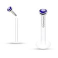 thumbnail image 1 of Clous de Labret en Acrylique Transparent à Pousser 16 g avec Gemme à Ajustement par Pression, 1 of 8