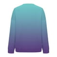 thumbnail image 5 of Women's Gradient Color Sweatshirts Crew Neck Oversized Tops Long Sleeve Casual Sweatshirt Quilted Fashion Outerwear (2XL, Green), 5 of 5