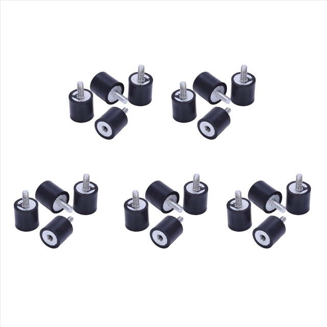 20 Piezas Exterior Interior Anti Vibración Goma Aislante Amortiguador Accesorio 15 mm X 15 mm