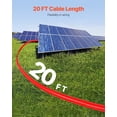 thumbnail image 3 of VEVOR Cable de extensión para panel solar de 20 pies con conectores hembra y macho de calibre 10 AWG, 1 par, 3 of 9