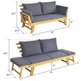 thumbnail image 2 of Gymax Causeuse de Patio Réglable Lit de Jour Mobilier en Bois d'Acacia avec Coussin Oreiller, 2 of 9