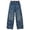 Blue, variant on Teen Girls Loose Jeans Fashion Bow Embroidery Zipper Fly Baggy Wide Leg Jeans with Pockets