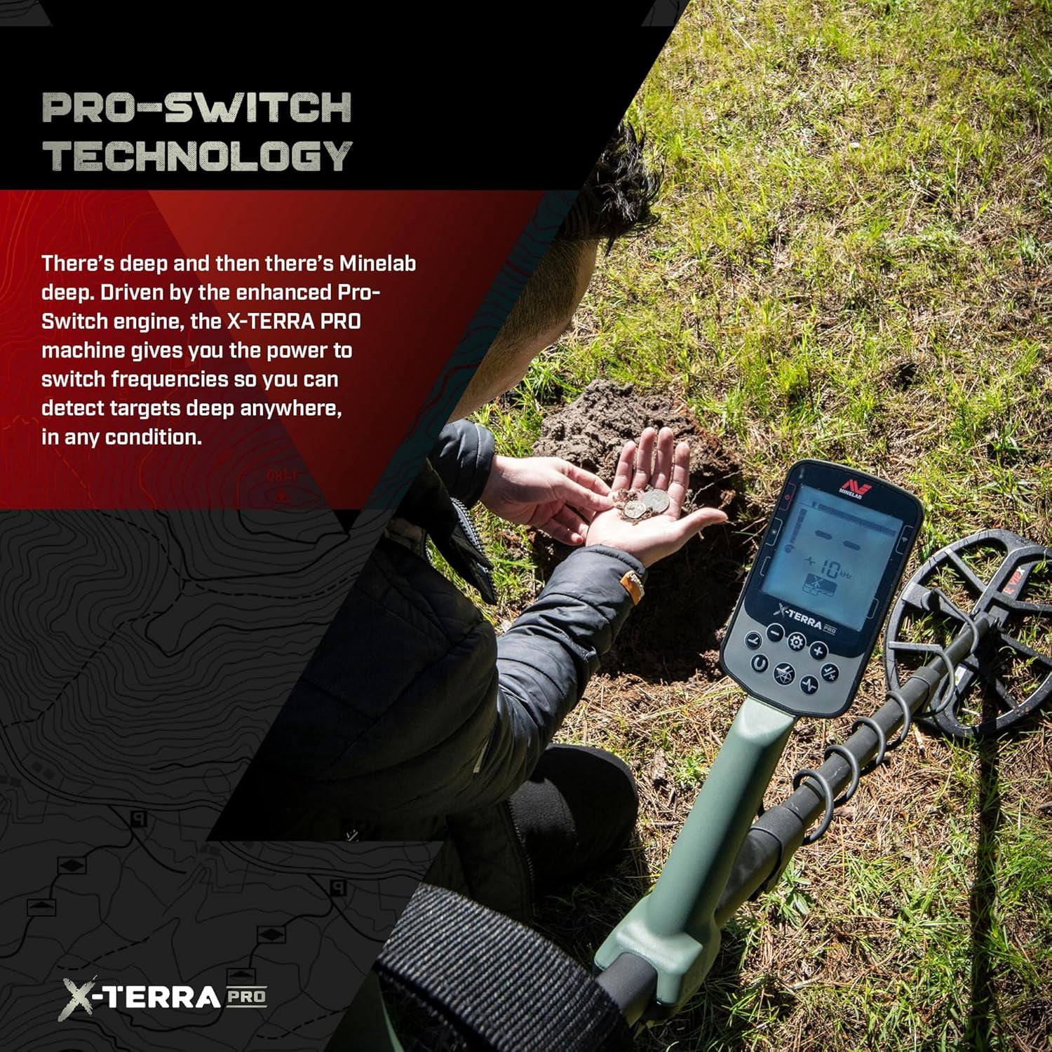 MINELAB X-Terra PRO Treasure Metal Detector w/ Pouch/Gloves/Camo Hat Bundle