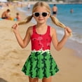 thumbnail image 4 of FUIALDOLG Watermelon Print Kids Swimwear Red and Green Girls One Piece Swimsuits Swimdress 3-13 Years Old Kids Sleeveless Quick Drying Bathing Suit for Beach Vacation,Pool Party,12-13Y, 4 of 7