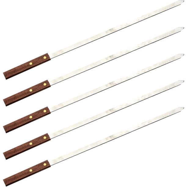 5 Piezas Brochetas de Barbacoa de Acero Inoxidable Brochetas de Plato Brochetas de Barbacoa Palos Reutilizables Palos de Barbacoa Fuertes y Robustos Brochetas de Carne Plato de Barbacoa JFHHH pequeña