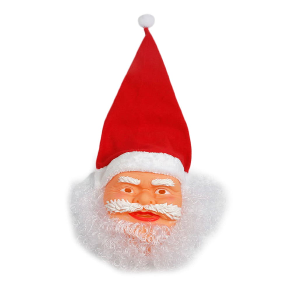 Wustrious Santa Claus Mask Realistic Full Face Latex Mask With Red Hat Funny Cosplay Props Costume for Christmas Party Event Unisex Men Chrildren Mask Cover For Face polite