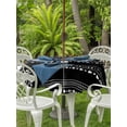 thumbnail image 3 of Outdoor Tablecloth with Umbrella Hole for Patio/Picnic/Party/Camping, Black Boho Geometric Waterproof Table Cloth Round Cover Washable, Abstract Art Dots Striped (Dia 60"), 3 of 8