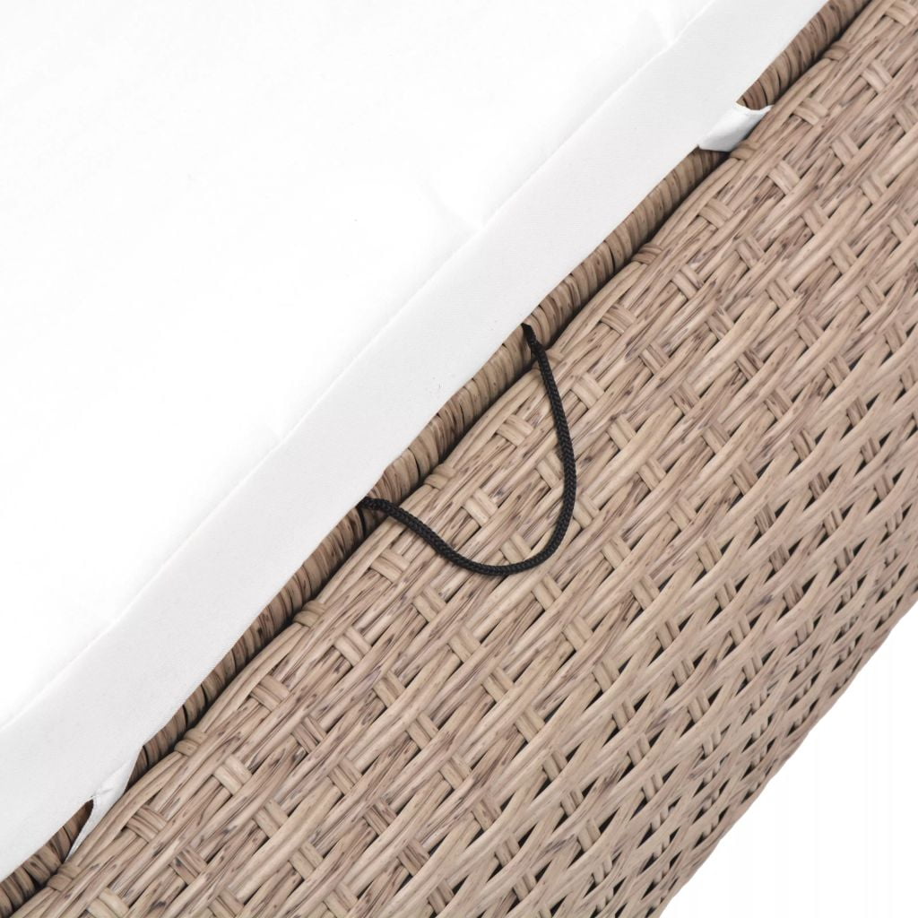 Kepooman 2-person Lounges Sunbed for Patio, Beige