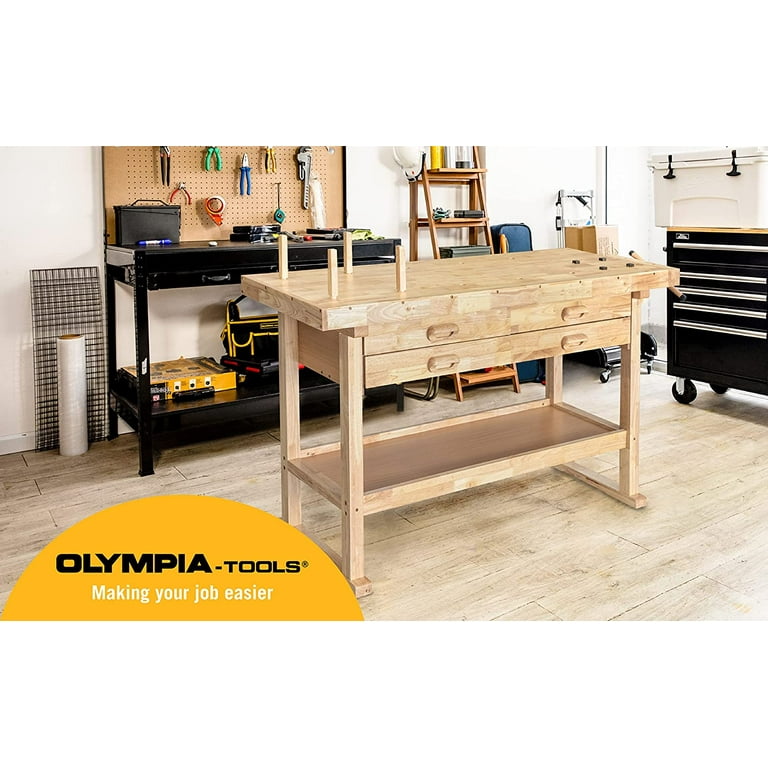  Olympia Tools 60 英吋(約152.4 公分)木製工作台- 橡膠木