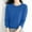 Blue, variant on Women's Casual Loose Fit Knitted Pullover Sweater Low Cut Round Neck Women's Sweatshirt Retro Sweatshirts All Outfits for Men Women's Pullover Sweaters Short Sleeve Womens Knit Sweater