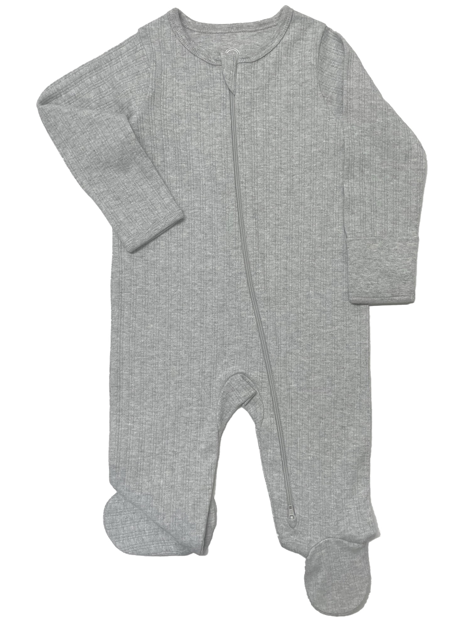 Wonder Nation Organic Cotton Baby Unisex Zip Front Footed Sleep N Play Pajamas, 2-Pack, Sizes Preemie-6/9 Months