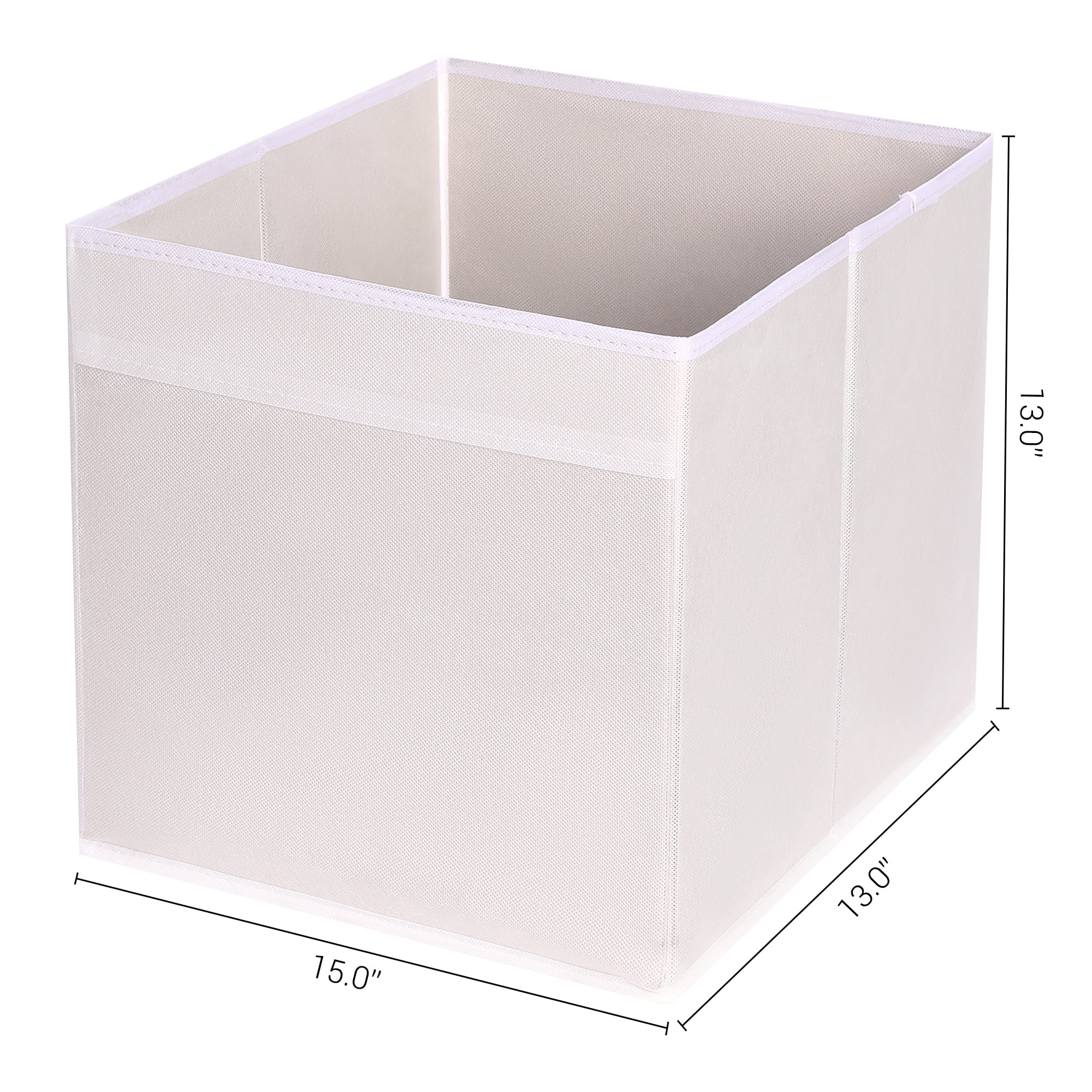 Unique Bargains Fabric Storage Cube Storage Bin Storage Basket White 15*13*13in