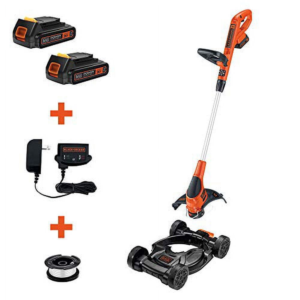 BLACK+DECKER 3-in-1 Lawn Mower, String Trimmer and Edger, 12-Inch with  Trimmer Line, 30-Foot, 0.065-Inch, 3-Pack (MTC220 & AF-100-32P)