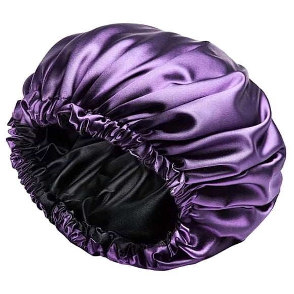 Gorro de dormir de satén, cómodo y portátil, para el baño, para dormir, turbante para el cabello. Violeta