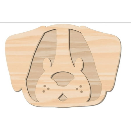 Hello Hobby Wooden Dog Craft Shape, Unfinished Wood, 3.5" x 4", 1 Count