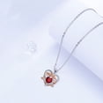 thumbnail image 4 of Rose Heart Necklace for Women, 925 Sterling Silver Love Heart Pendant with Red Ruby, Jewelry Gift for Wife Mom Girlfriend, 4 of 4