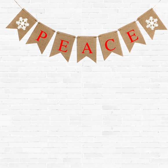 OULII Merry Christmas Banner Decoration Christmas Bunting for Home and Family 1Pack