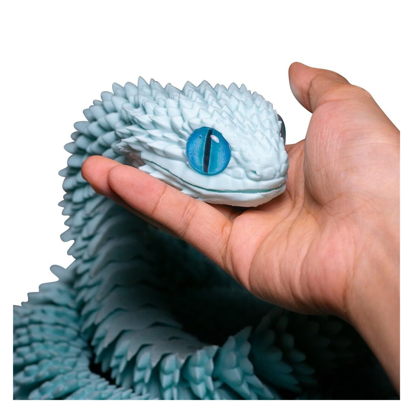 1pc 3D Printed Giant Viper With Movable Joints, 3D Printed Articulated Snake Flexible Giant Viper, 3D Printed Animal Fidget Art Piece Home Decor Christmas Birthday Gift