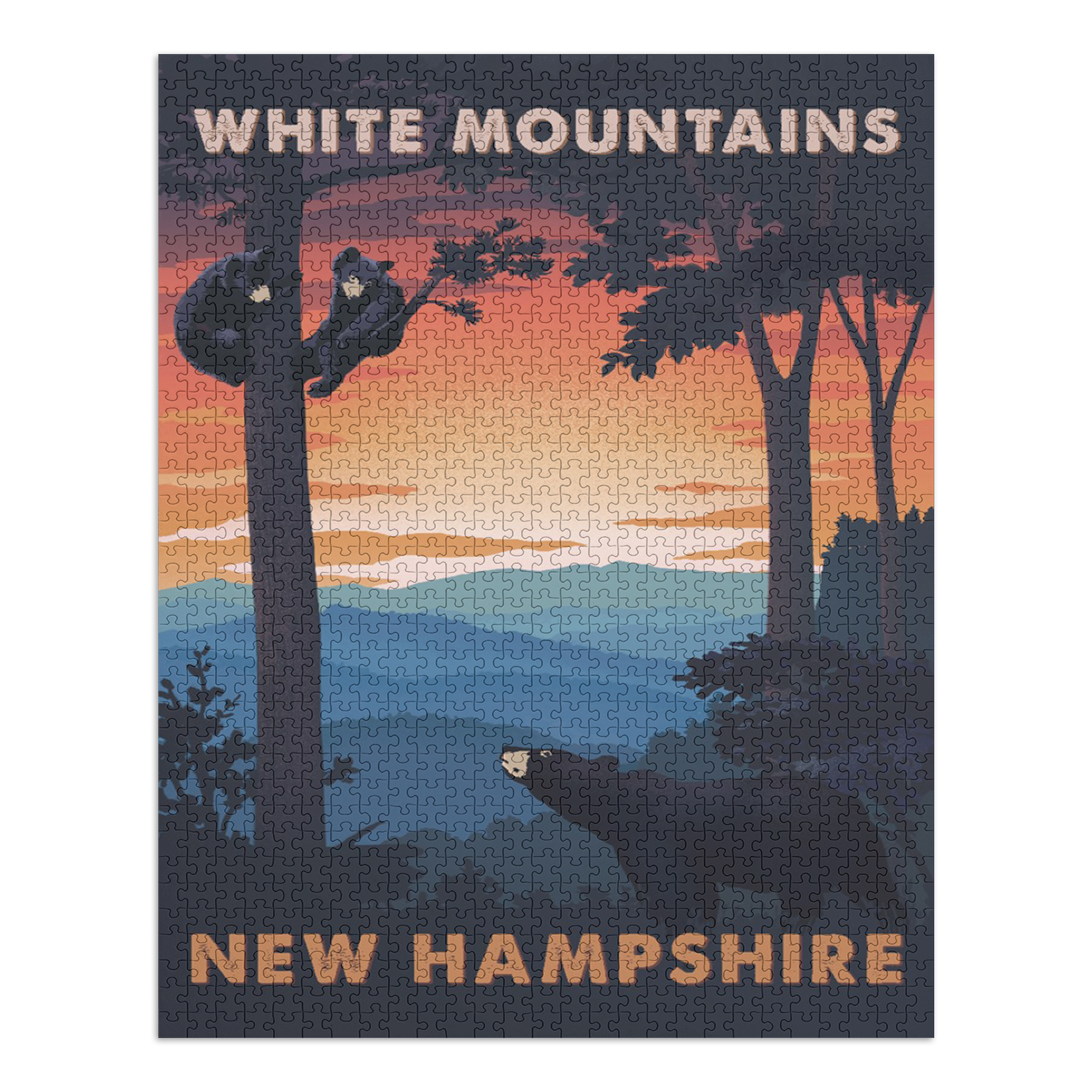 White Mountains, New Hampshire, Black Bear Family, Sunset (1000 Piece