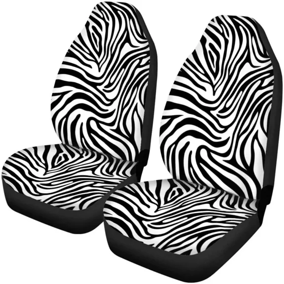 Zebra Print Car Seat Covers Front Seat Premium Cover Vehicle Seat Protector Car Mat Covers Fit Most Cars Se 2 Piece