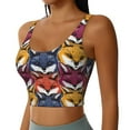 thumbnail image 2 of Fotbe Fox Face Sujetador Deportivo Largo sin Aros para Mujer con Almohadillas y Soporte Medio, Transpirable y Absorbente, Camiseta Tipo Chaleco o Tank Top-XX-Large, 2 of 8