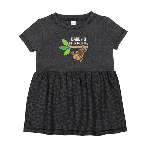 Inktastic Daddy's Little Monkey Girls Baby Dress