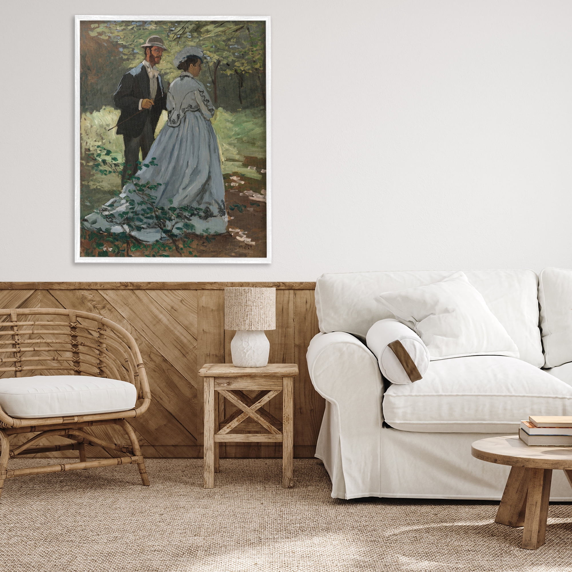Stupell Industries Bazille & Camille in Nature White Framed Giclee Art, design by Tina LeCour
