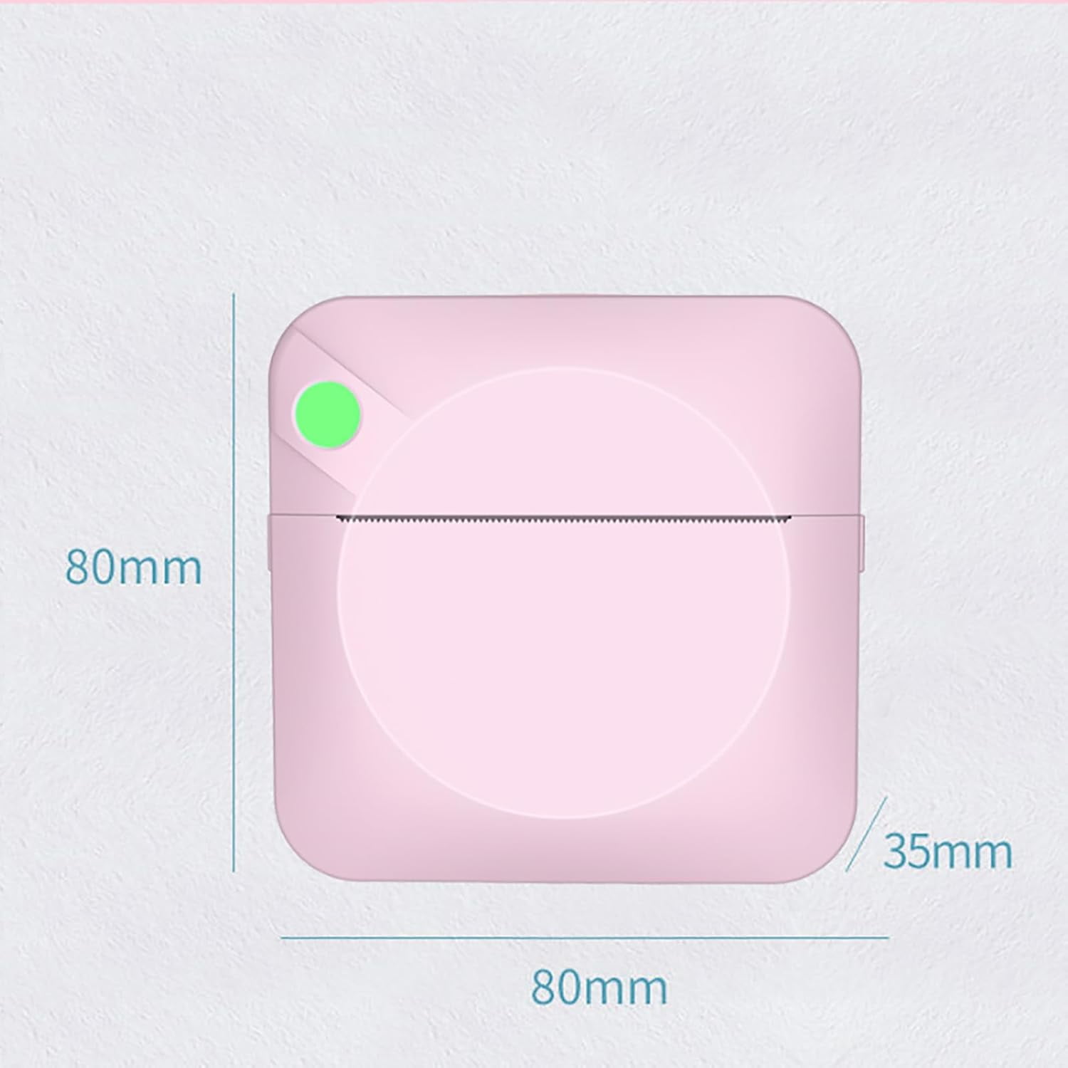Bluetooth Thermal Mini Printer - Inkless Sticker Maker with 5 Rolls Paper for iPhone & Android(XX-Pink)