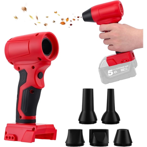 Mini Blower Compatible with Milwaukee 18V, 30 m/s, 130,000 RPM High Speed Brushless Motor, Jet Dry Turbo Fan for Camping, Workshop Cleaning (Battery Not Included)