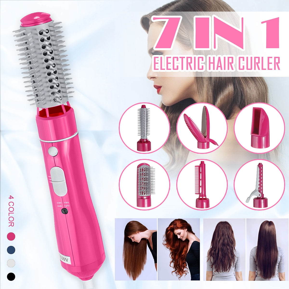 Multifunctional Electric Hair Dryer Hair Curler Hair Straighter Brush For Female Beauty Daily