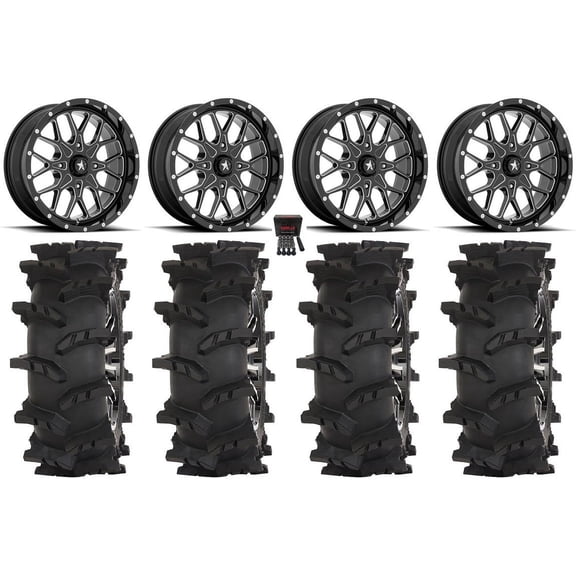 MSA Portal 18" Wheels Milled 33" Outlaw Max Tires Can-Am Maverick X3 / Honda Pioneer 1000 / Talon