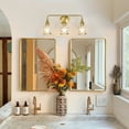 thumbnail image 6 of KAISITE 3-Light Bathroom Light Fixtures Modern Dimmable Globe Vanity Lights 22.4 Inch Gold Wall Sconce, 6 of 7