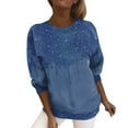 thumbnail image 2 of Women's Long Sleeve Sweatshirts Sequin Solid Color Pullover Crew Neck Fall Casual Comfy Y2K Tops Winter Tunic 2025, 2 of 3