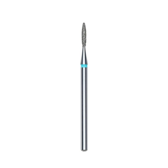 Diamond nail drill bit, "flame" , blue, head diameter 1.6 mm/ working part 8 mm -FA11B016/8