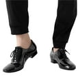 thumbnail image 4 of Dynadans Men's Latin Dance Shoes Black Leather Sole Ballroom Tango Salsa Character Shoes, 4 of 6