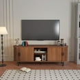 thumbnail image 5 of LEFHDA 62" TV Stand, Storage Cabinet and Entertainment Center with Tambour Door, Mid Century Modern TV Stand for Living Room, Modern TV Console Table for 65/70 Inch TV (Walunt), 5 of 7