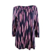 JM Collection Women's Printed 3/4-Sleeve T-Shirt (M, Brush Sky)