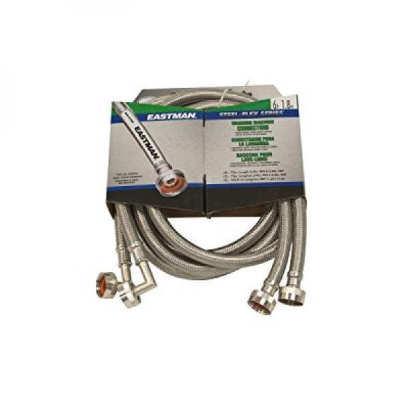 Eastman 41066 Ss Washing Machine Hose with 90-Degree Elbow, 3/4-Inch X 3/4-Inch, 1-Pair