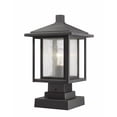 thumbnail image 3 of 1 Light Outdoor Square Pier Mount Lantern In Urban Style 9 Inches Wide By 16 Inches High-Black Finish Z-Lite 554Phm-Bk, 3 of 4