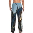 thumbnail image 3 of Picia Wild Blue Cool Dragon Mens Soft Woven Cotton Elastic Waistband Sleep Pajama Pant Lounge Sleep Pant With Pockets And Drawstring-Medium, 3 of 9