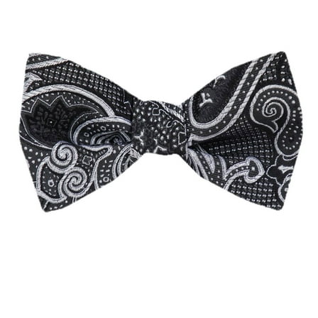 Men's Black Silk Self Tie Bowtie Tie Yourself Bow Ties