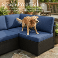thumbnail image 3 of LayinSun 13 Pieces Outdoor Patio Furniture Set with 44" Fire Pit Table Black Rattan Sectional Sofa Conversation Sets, 3 of 9