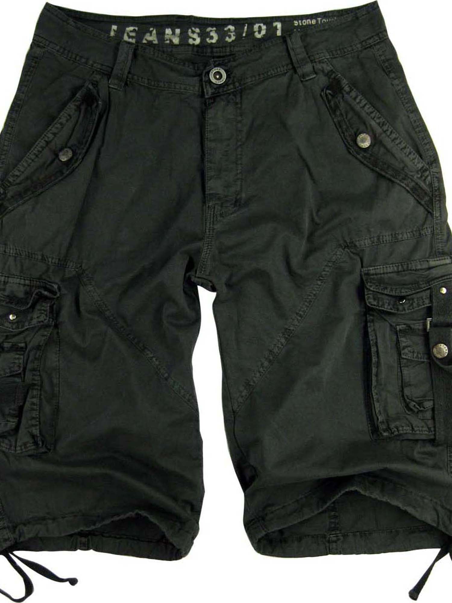 Stone Touch Jeans - Mens Military Style Dark Grey Cargo Shorts #A8s ...