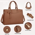 thumbnail image 4 of Bolsa para portátil RAINSMORE de piel sintética impermeable de 15.6 pulgadas para mujer, 4 of 8