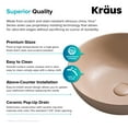 thumbnail image 6 of KRAUS Viva Round Beige Porcelain Ceramic Vessel Bathroom Sink with Pop-Up Drain, 16 1/2 in. D x 5 1/2 in. H, 6 of 16