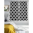 thumbnail image 3 of Black Rhombus Sheer Curtains 63 Inch Length 2 Panels Set Window Treatments, Retro Abstract Geometric Pattern Rod Pocket Semi Curtains for Living Room/Bedroom/Kitchen Décor, 104"W x 63"L, 3 of 7