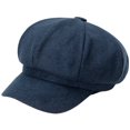 thumbnail image 1 of Wide Brim Sunscreen Beret Hat Skin-Touch Retro Octagonal Painter Woolen Hat for Fall Winter, 1 of 9