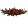 thumbnail image 2 of Nearly Natural Poinsettia & Berry Centerpiece, 2 of 6