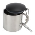 thumbnail image 1 of Taza de café para acampar, taza de té de acero inoxidable con preservación del calor de 110ml con hebilla de conexión para mochilero al aire libre y senderismo, 1 of 5